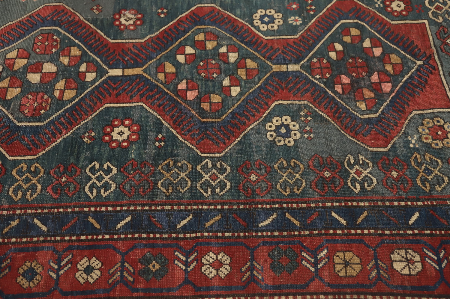 Pre-1900 Antique Kazak Vegetable Dye Rug 5x7