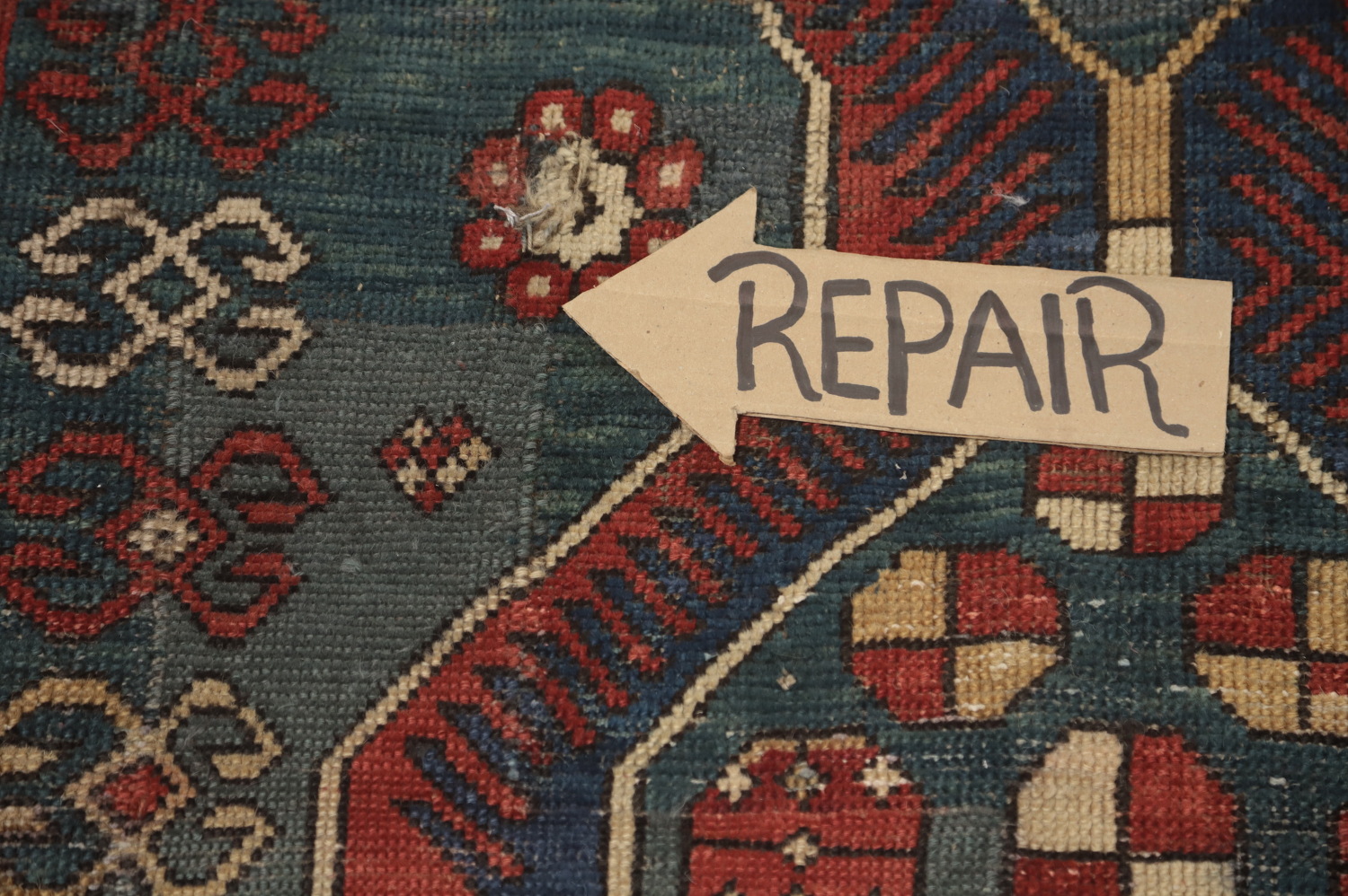Pre-1900 Antique Kazak Vegetable Dye Rug 5x7