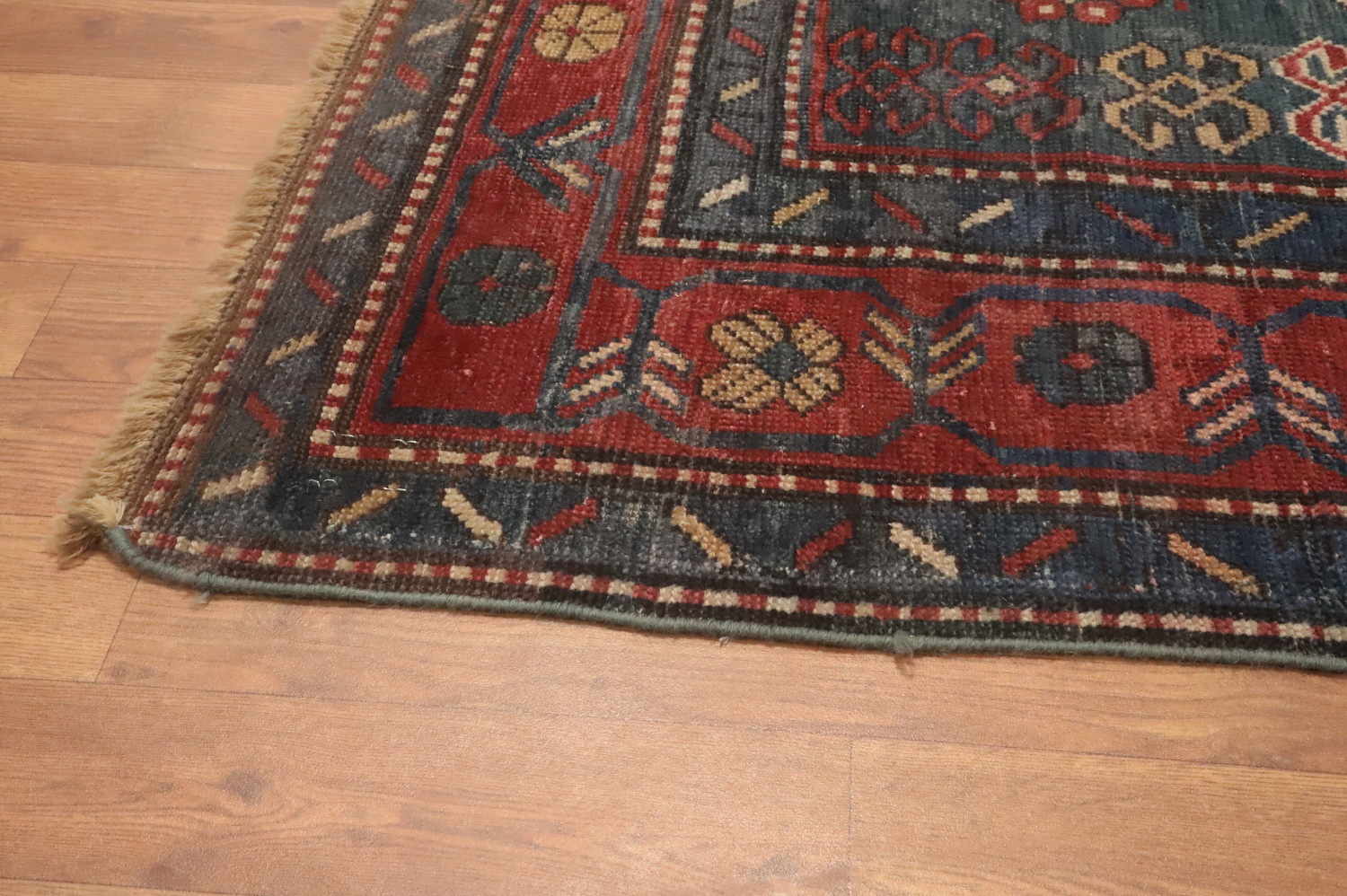 Pre-1900 Antique Kazak Vegetable Dye Rug 5x7