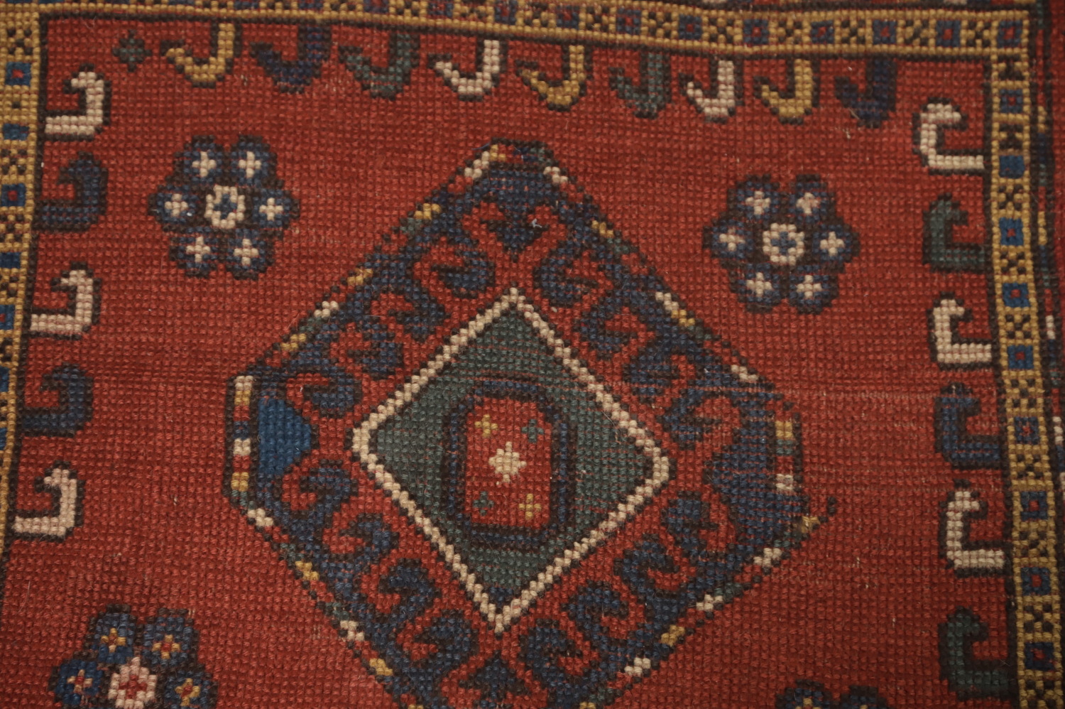 Pre-1900 Antique Kazak Vegetable Dye Area Rug 5x9
