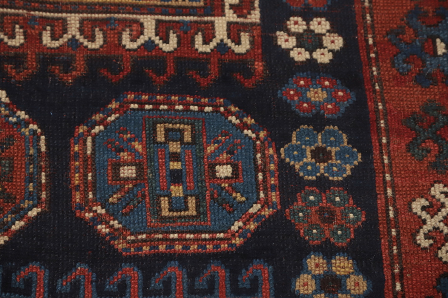Pre-1900 Antique Kazak Vegetable Dye Area Rug 5x9