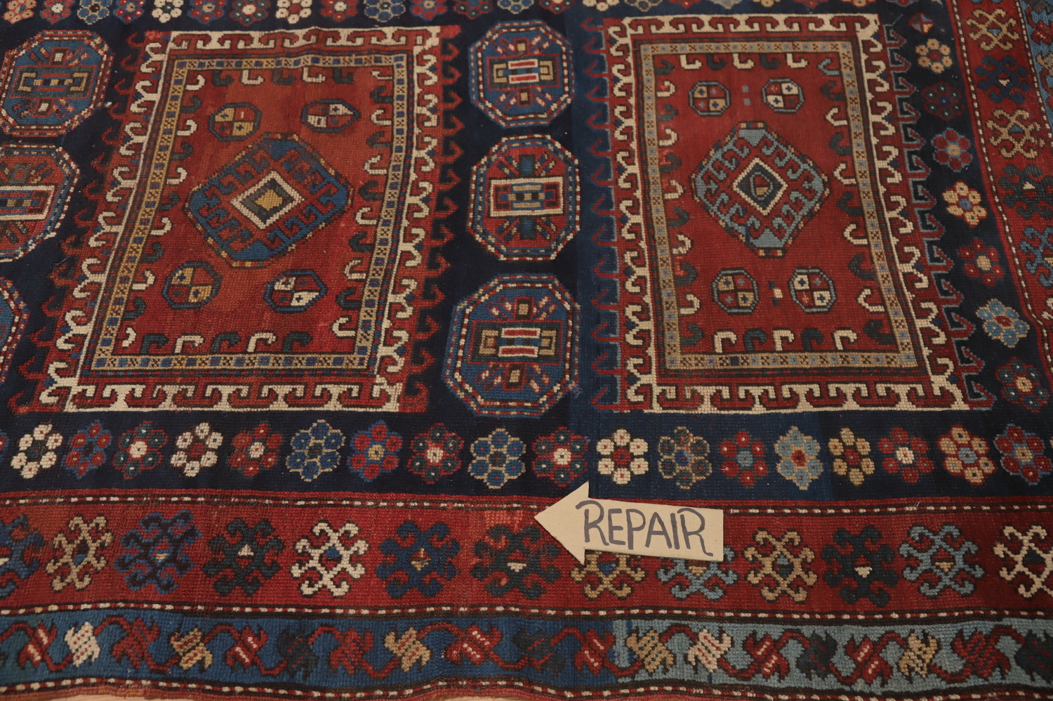 Pre-1900 Antique Kazak Vegetable Dye Area Rug 5x9