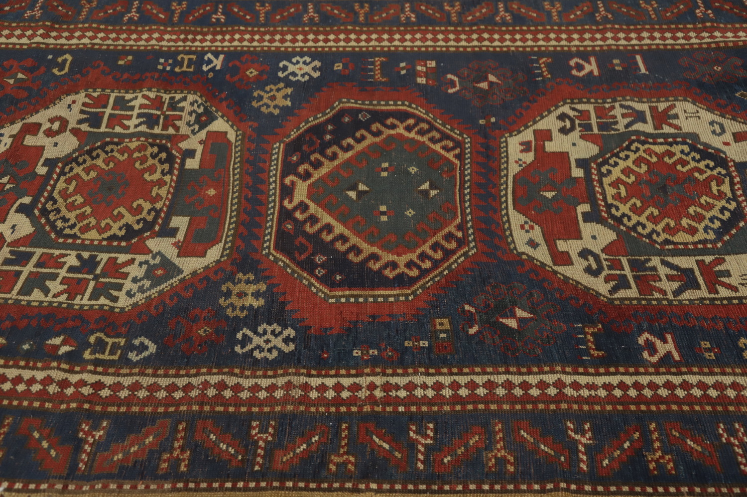 Pre-1900 Antique Kazak Vegetable Dye Area Rug 5x8