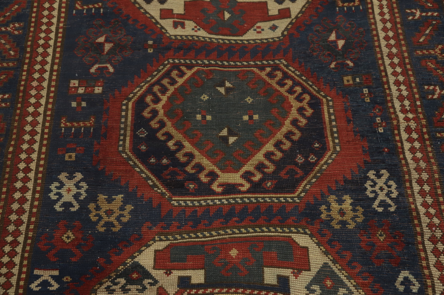 Pre-1900 Antique Kazak Vegetable Dye Area Rug 5x8