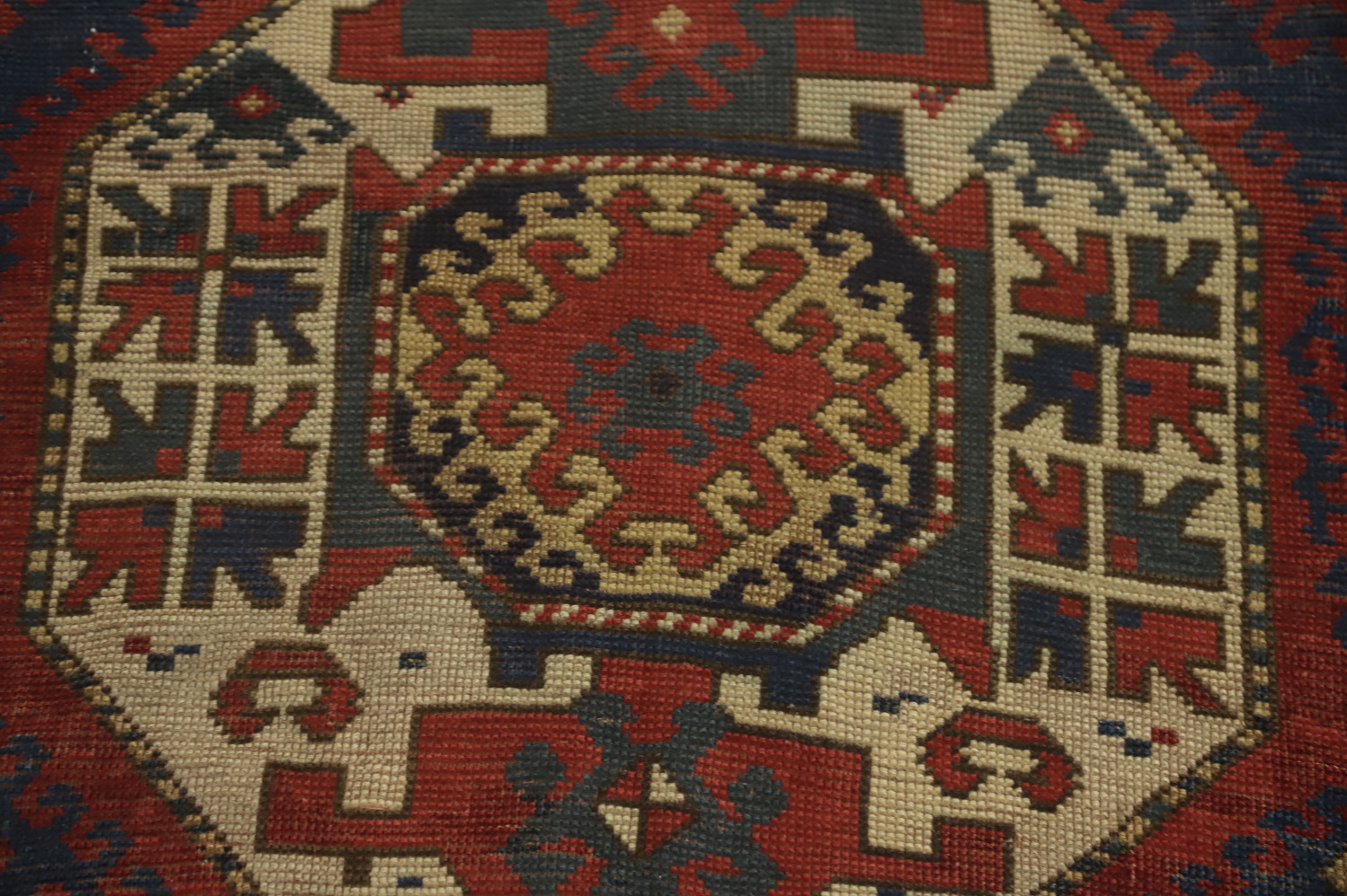 Pre-1900 Antique Kazak Vegetable Dye Area Rug 5x8