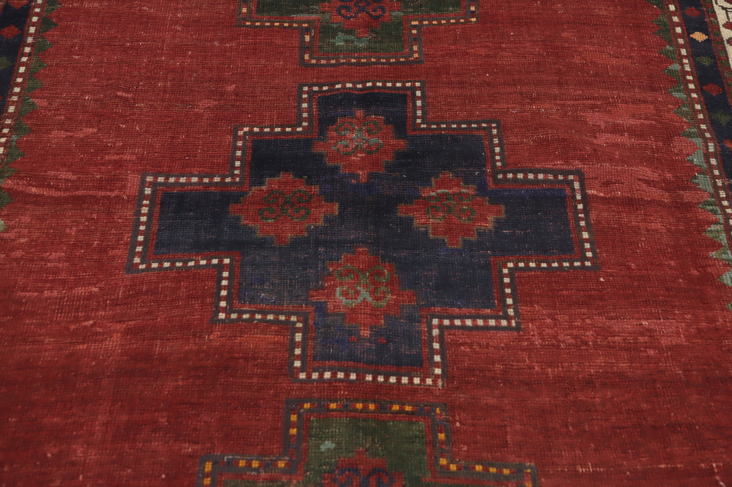 Pre-1900 Antique Kazak Vegetable Dye Rug 5x7