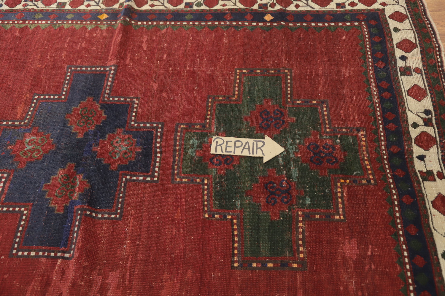 Pre-1900 Antique Kazak Vegetable Dye Rug 5x7