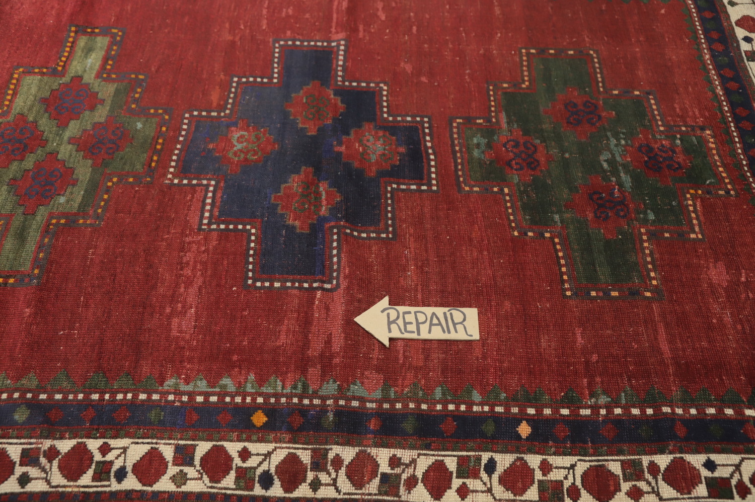 Pre-1900 Antique Kazak Vegetable Dye Rug 5x7
