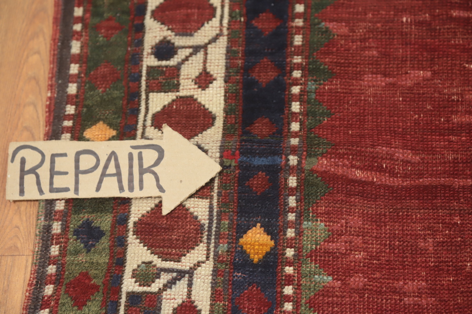 Pre-1900 Antique Kazak Vegetable Dye Rug 5x7