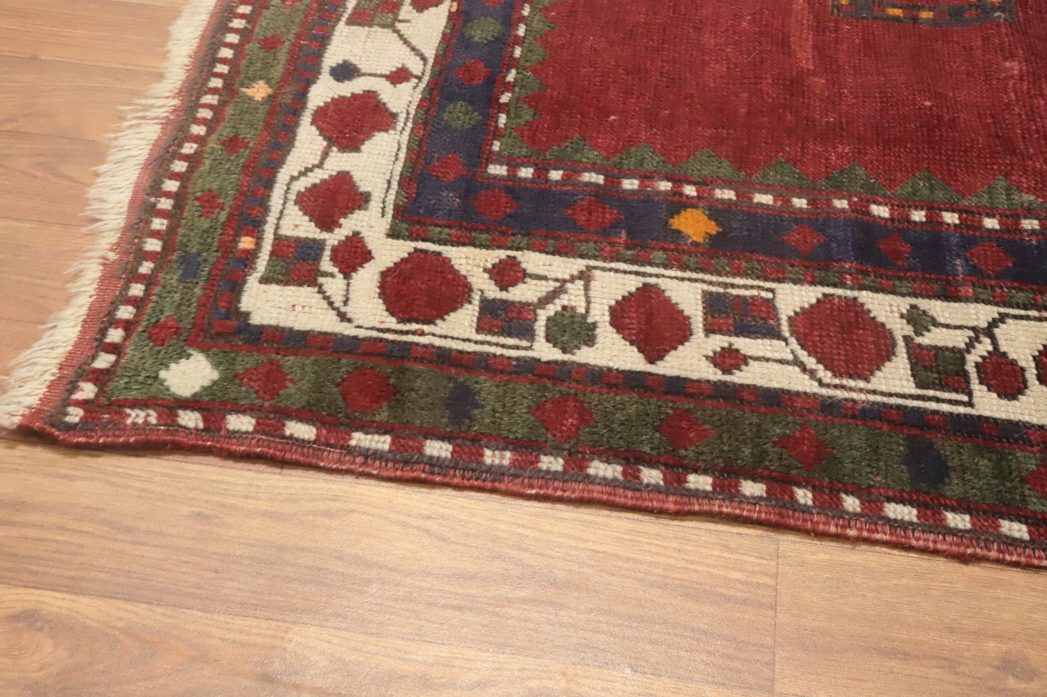 Pre-1900 Antique Kazak Vegetable Dye Rug 5x7