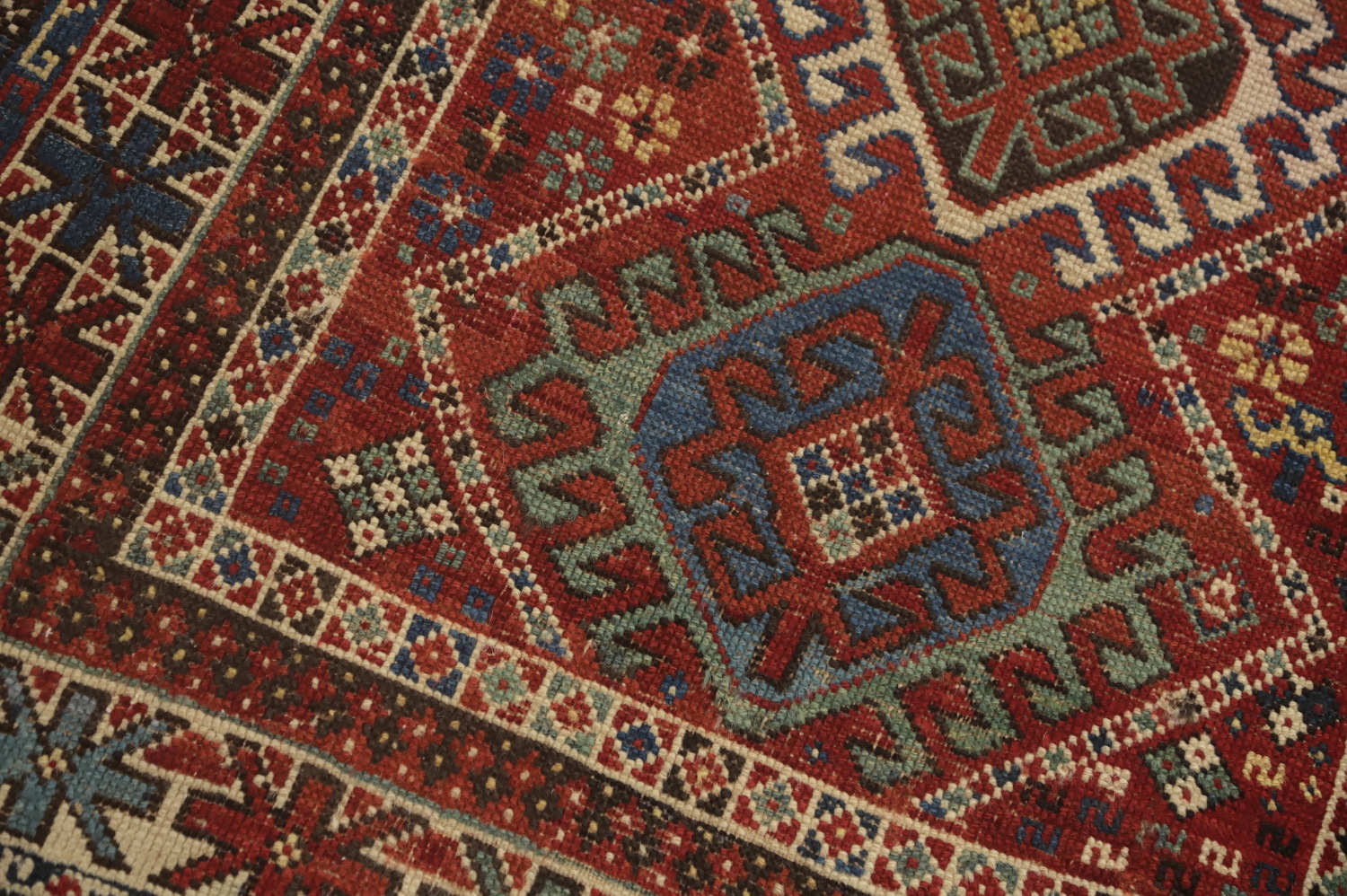 Pre-1900 Antique Kazak Vegetable Dye Rug 3x5
