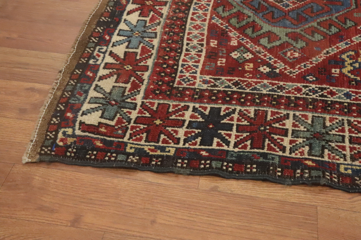 Pre-1900 Antique Kazak Vegetable Dye Rug 3x5