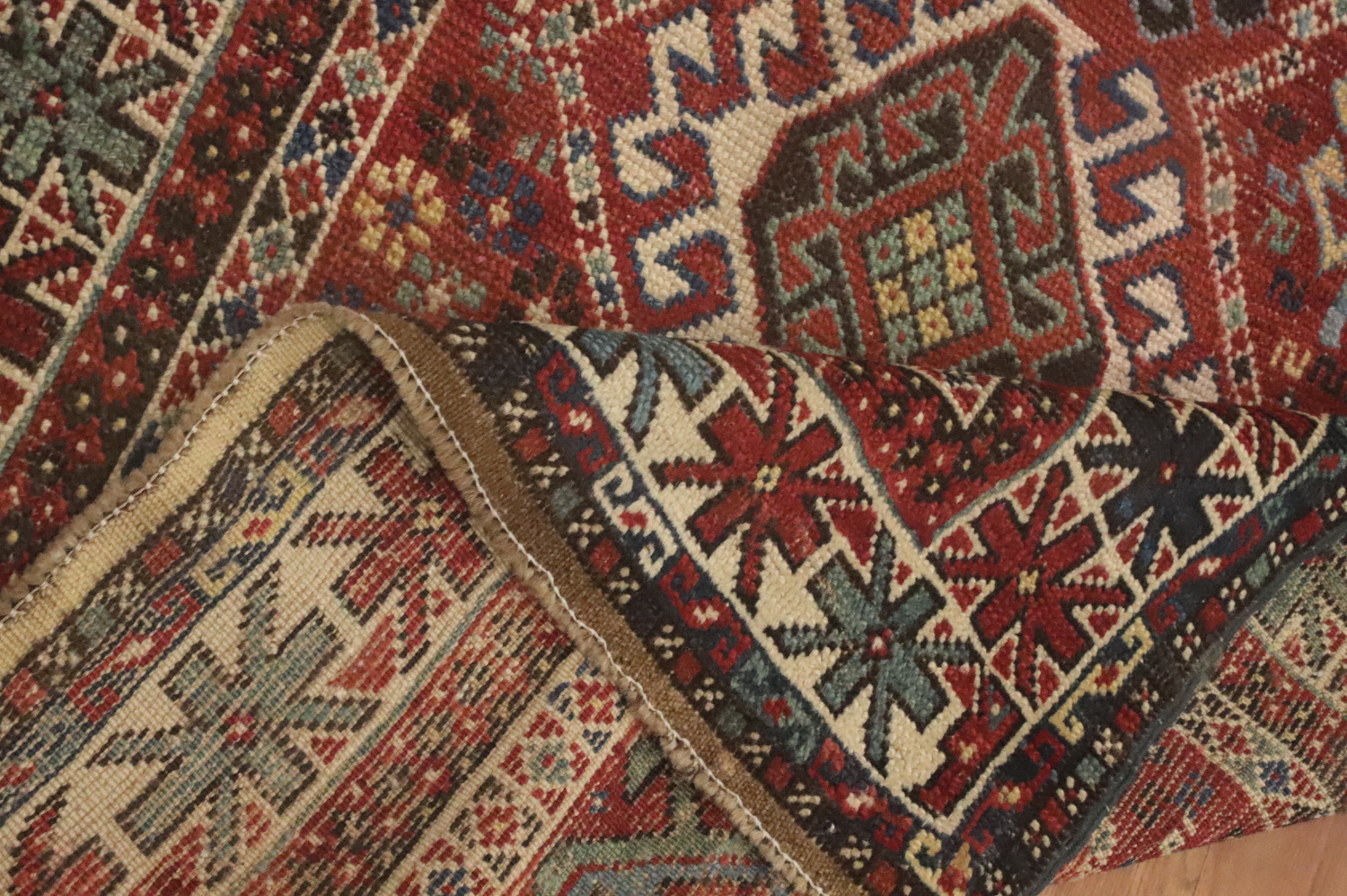 Pre-1900 Antique Kazak Vegetable Dye Rug 3x5