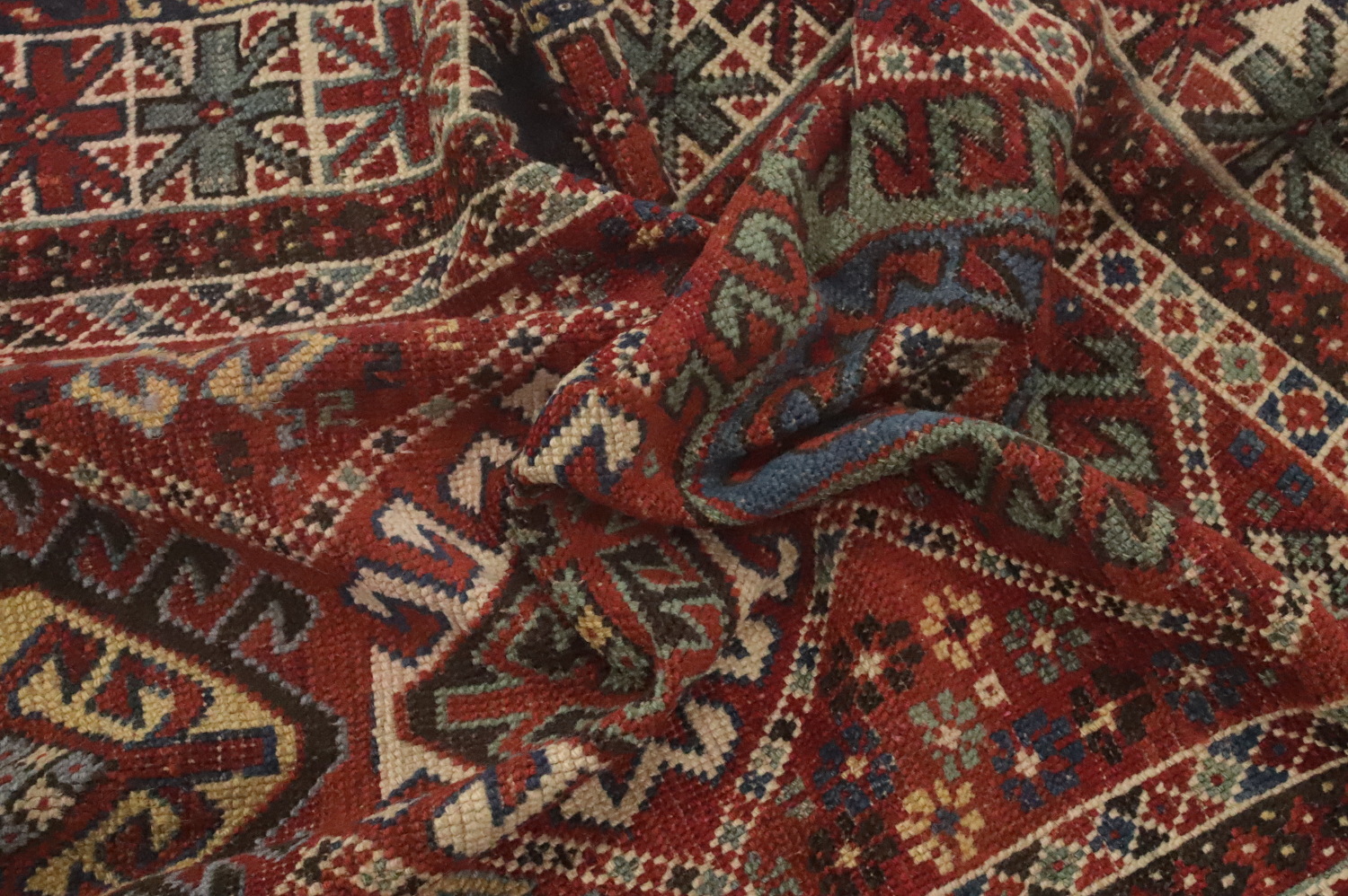 Pre-1900 Antique Kazak Vegetable Dye Rug 3x5