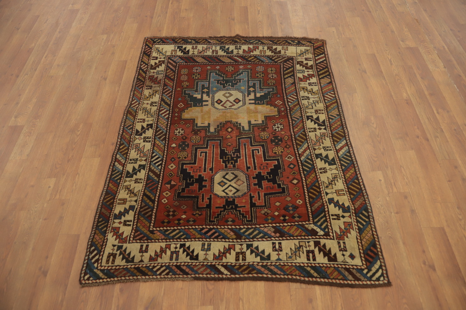 Pre-1900 Antique Shirvan Vegetable Dye Rug 3x4
