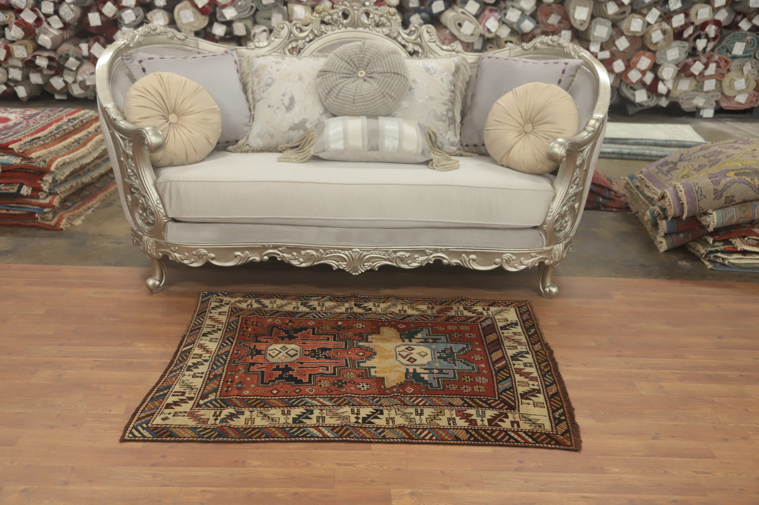 Pre-1900 Antique Shirvan Vegetable Dye Rug 3x4