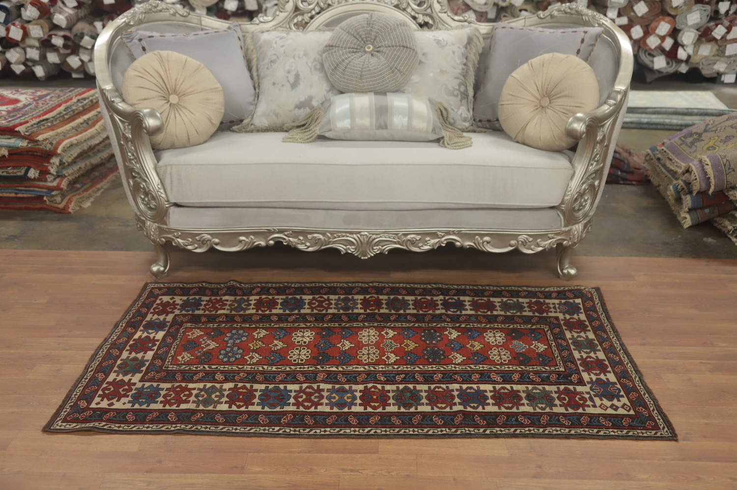 Pre-1900 Antique Kazak Vegetable Dye Rug 3x6