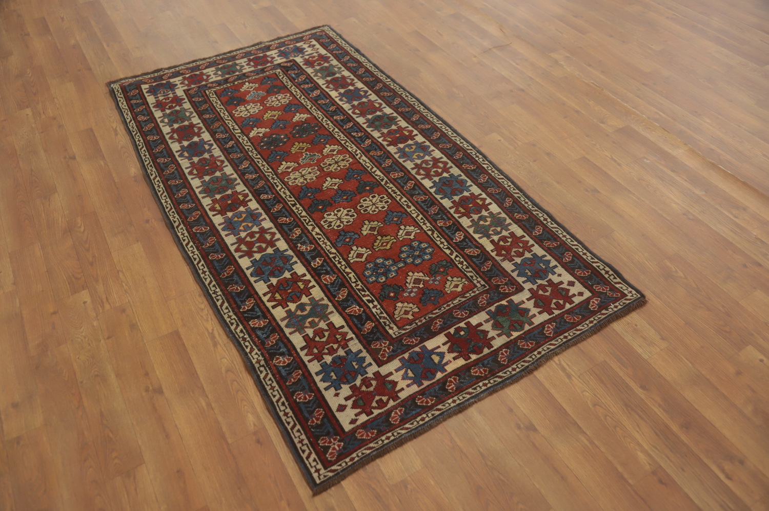 Pre-1900 Antique Kazak Vegetable Dye Rug 3x6