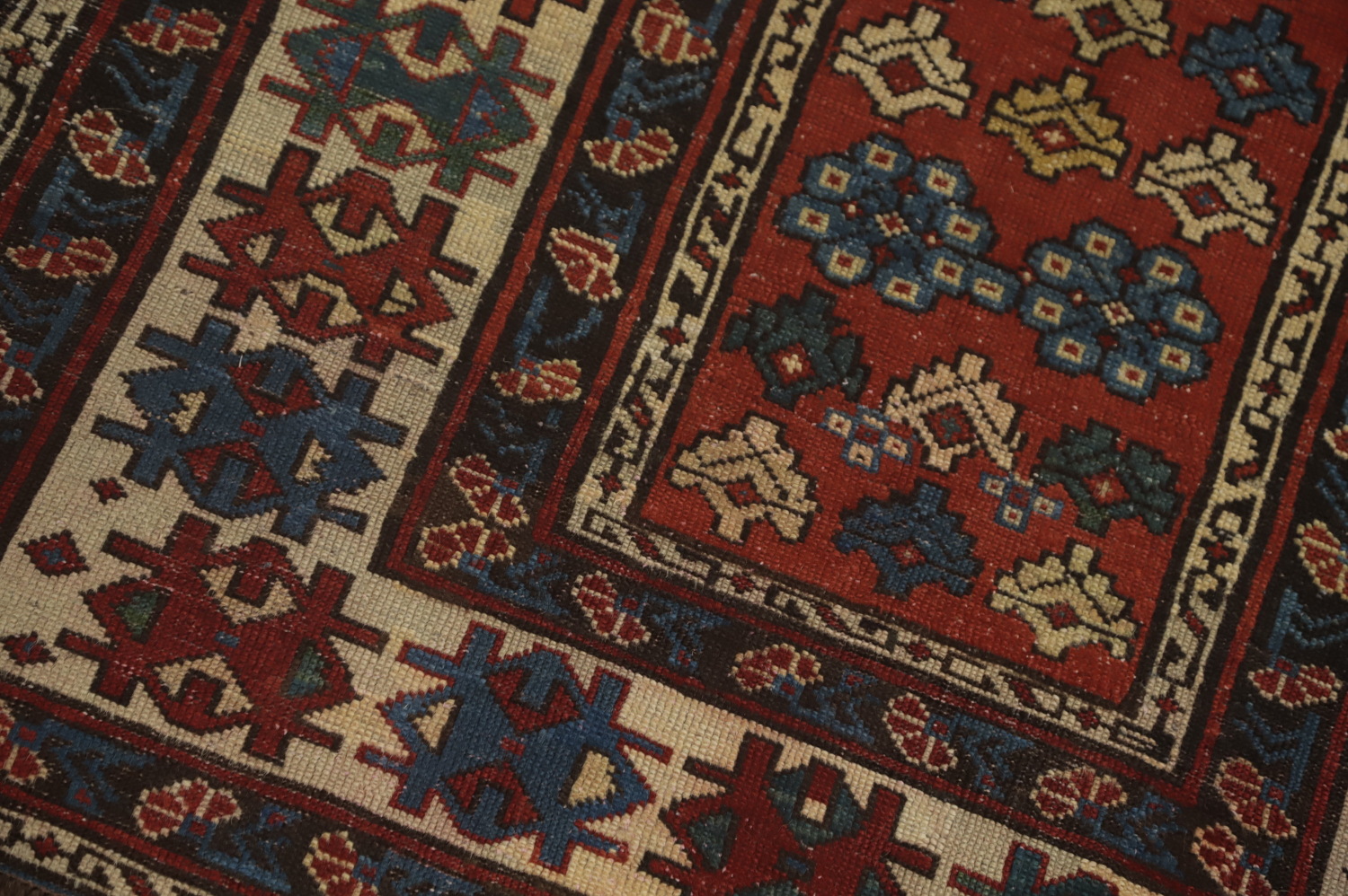 Pre-1900 Antique Kazak Vegetable Dye Rug 3x6
