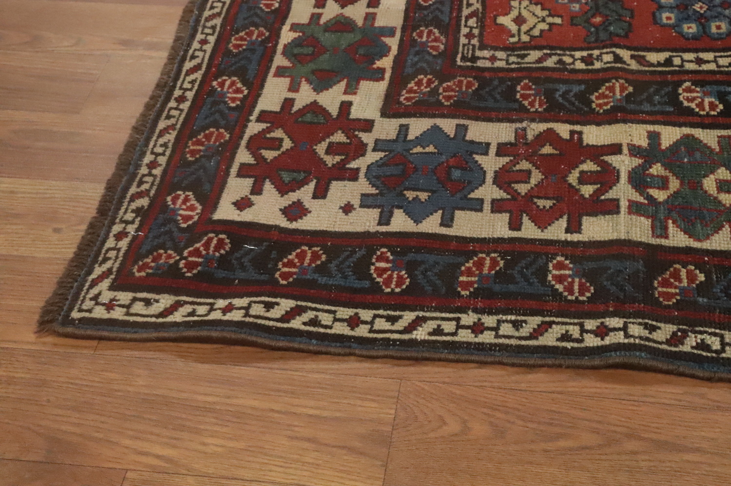 Pre-1900 Antique Kazak Vegetable Dye Rug 3x6