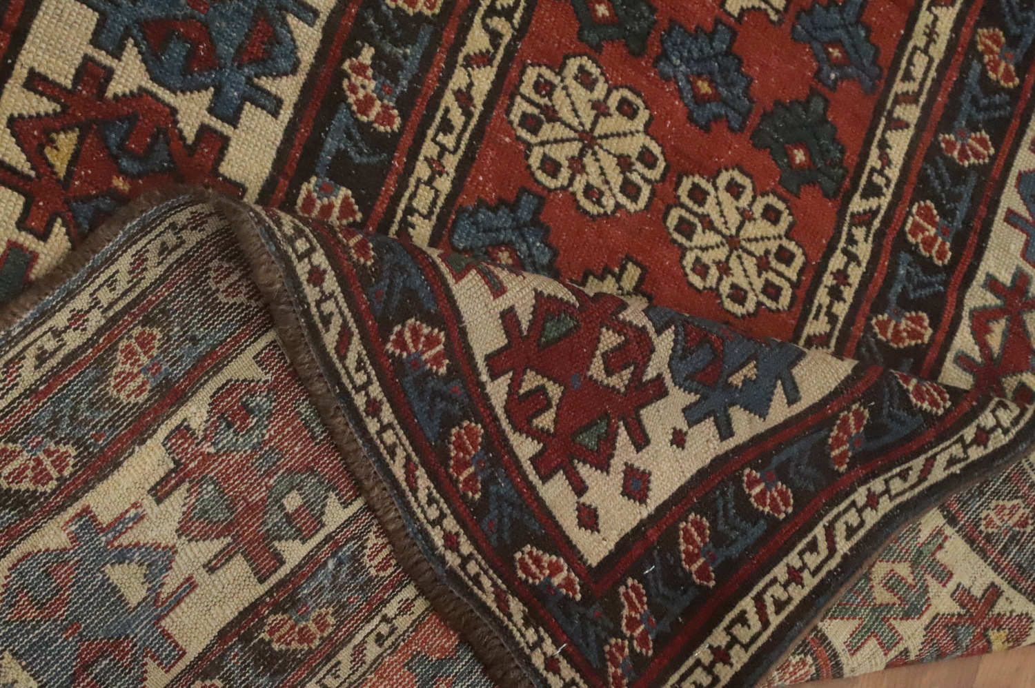 Pre-1900 Antique Kazak Vegetable Dye Rug 3x6