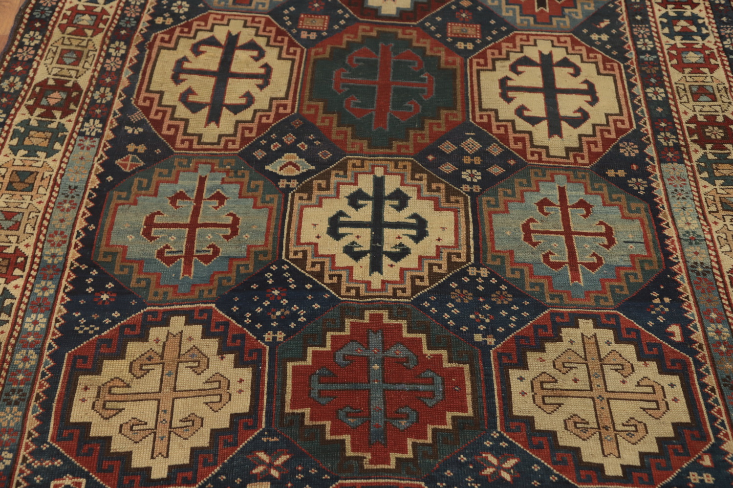 Pre-1900 Antique Kazak Vegetable Dye Rug 4x7