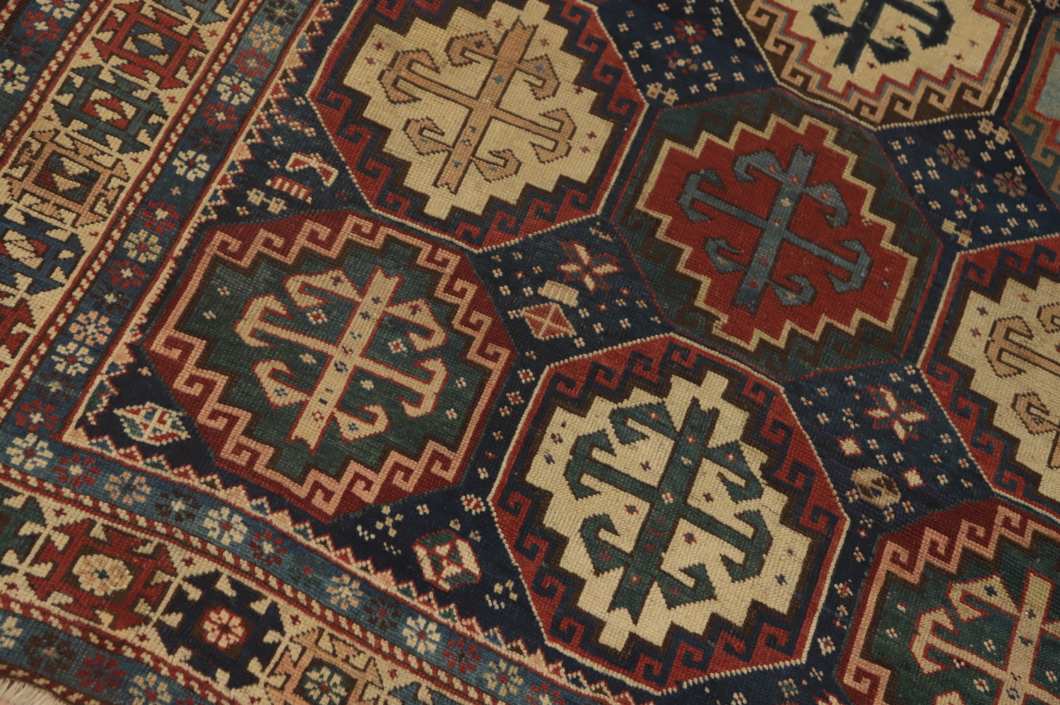 Pre-1900 Antique Kazak Vegetable Dye Rug 4x7