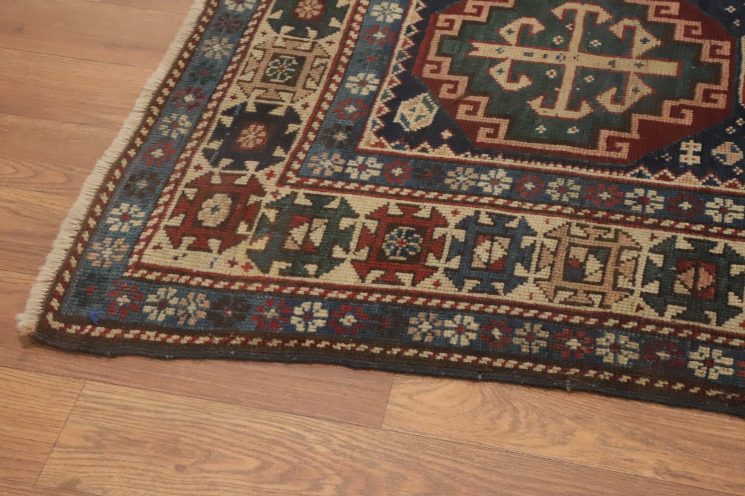 Pre-1900 Antique Kazak Vegetable Dye Rug 4x7