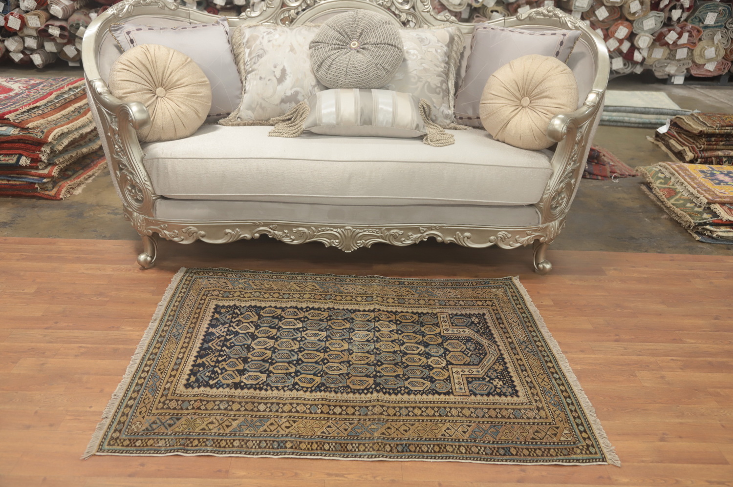 Pre-1900 Antique Kazak Vegetable Dye Rug 3x5