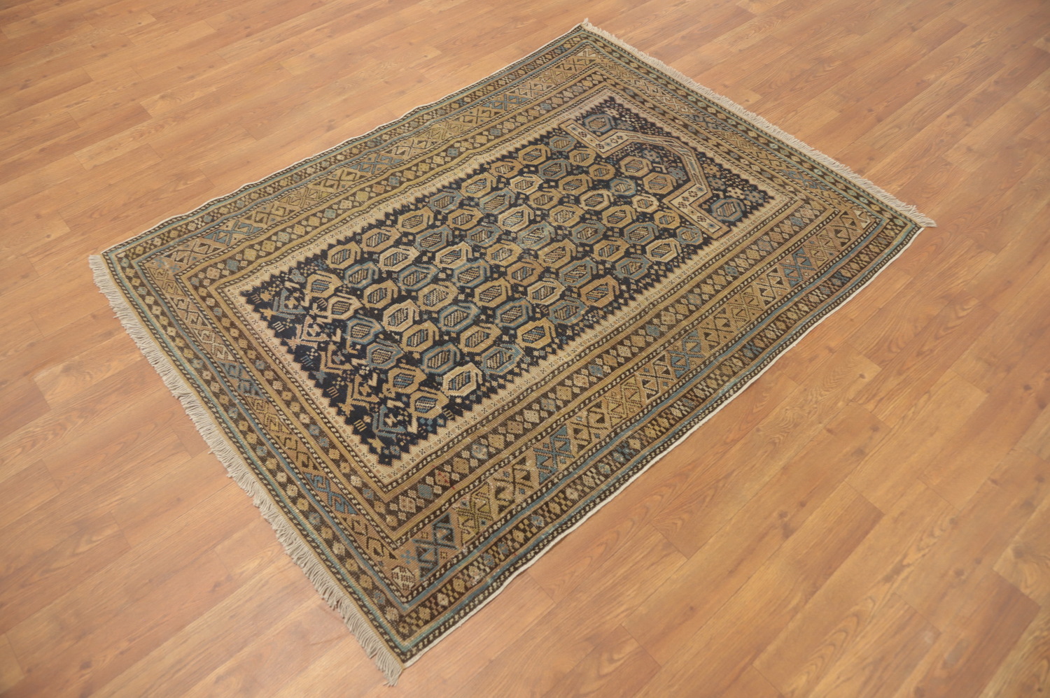 Pre-1900 Antique Kazak Vegetable Dye Rug 3x5
