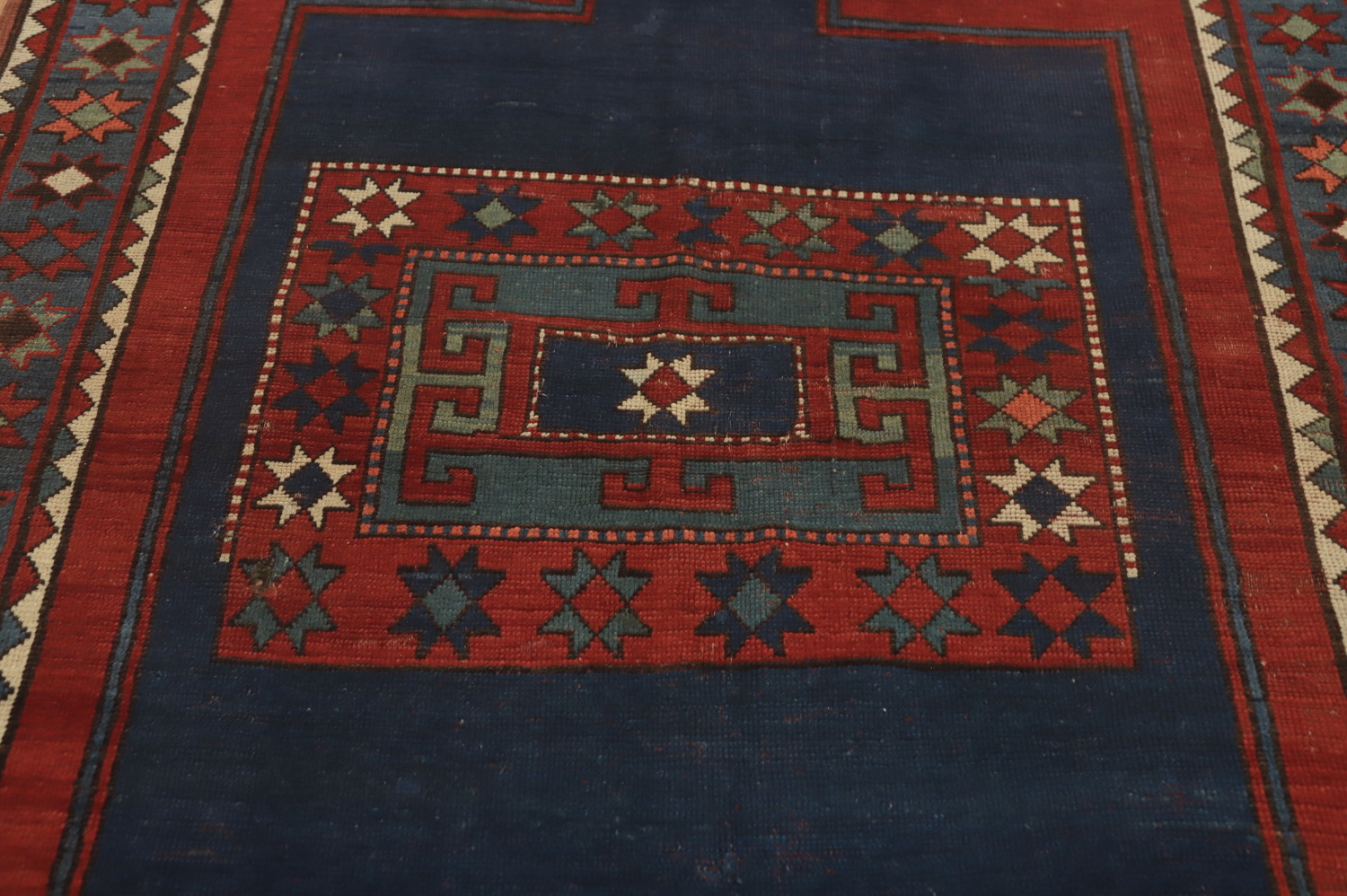 Pre-1900 Antique Kazak Vegetable Dye Rug 5x7