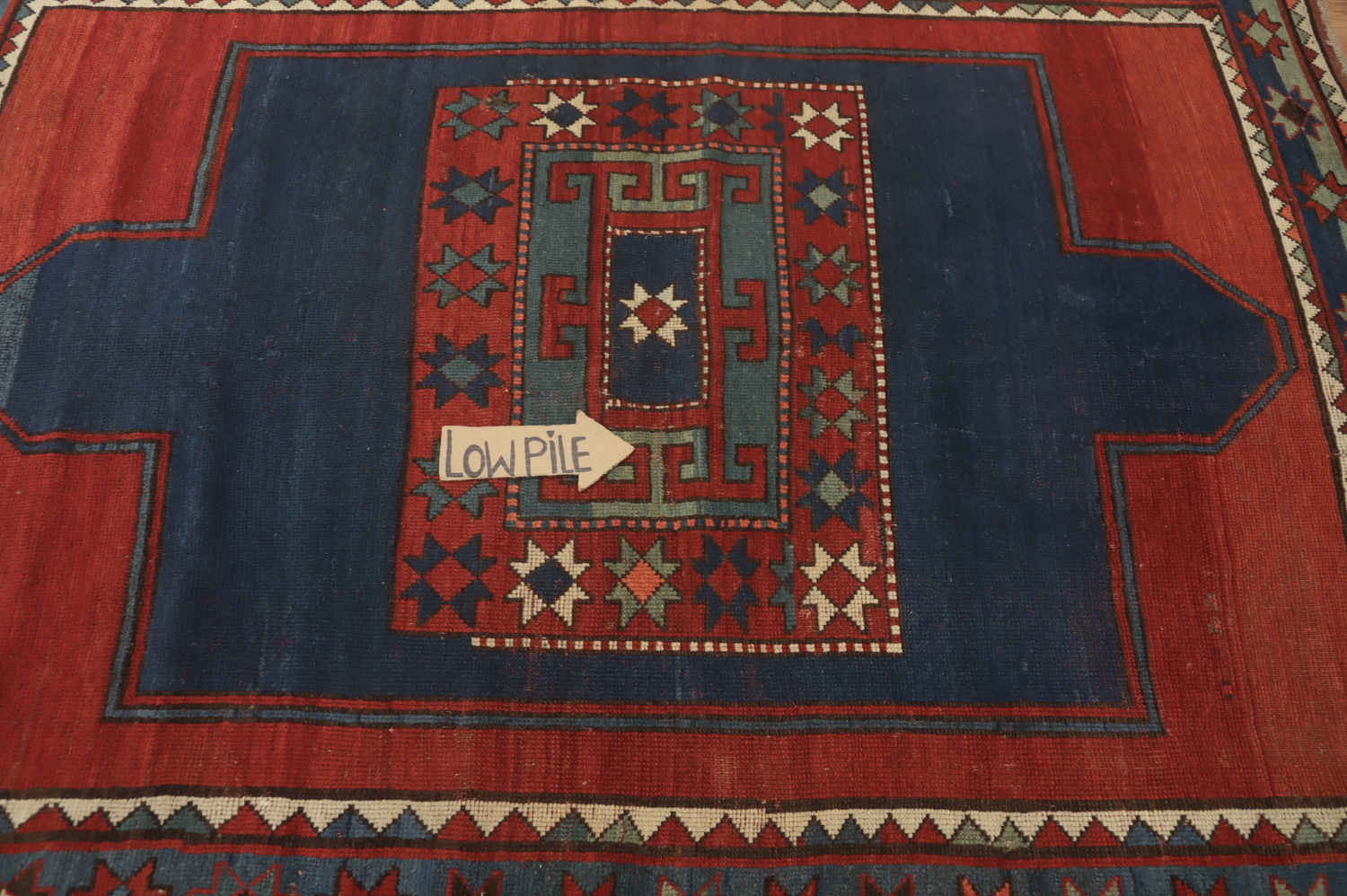 Pre-1900 Antique Kazak Vegetable Dye Rug 5x7