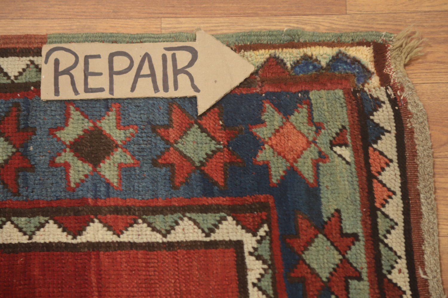 Pre-1900 Antique Kazak Vegetable Dye Rug 5x7