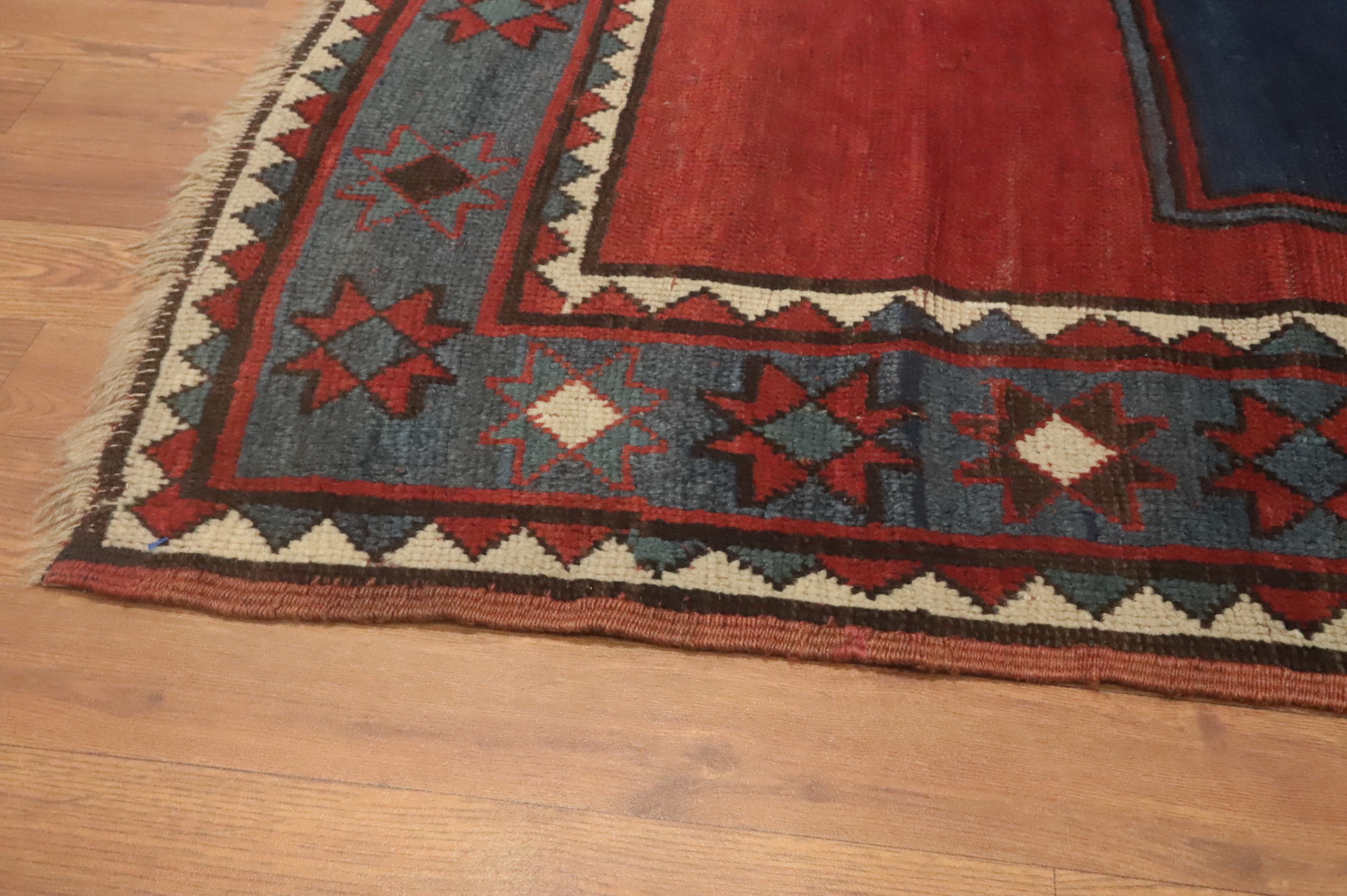 Pre-1900 Antique Kazak Vegetable Dye Rug 5x7