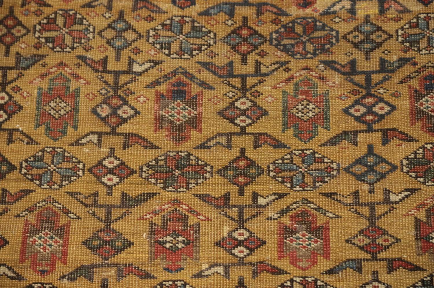 Pre-1900 Antique Kazak Vegetable Dye Rug 4x5