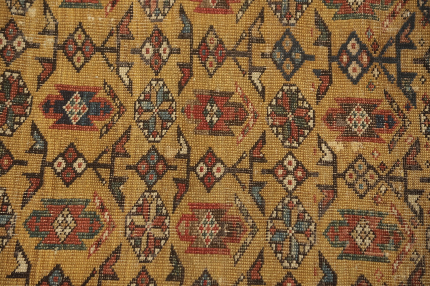 Pre-1900 Antique Kazak Vegetable Dye Rug 4x5