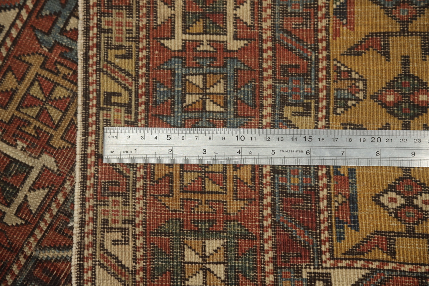 Pre-1900 Antique Kazak Vegetable Dye Rug 4x5