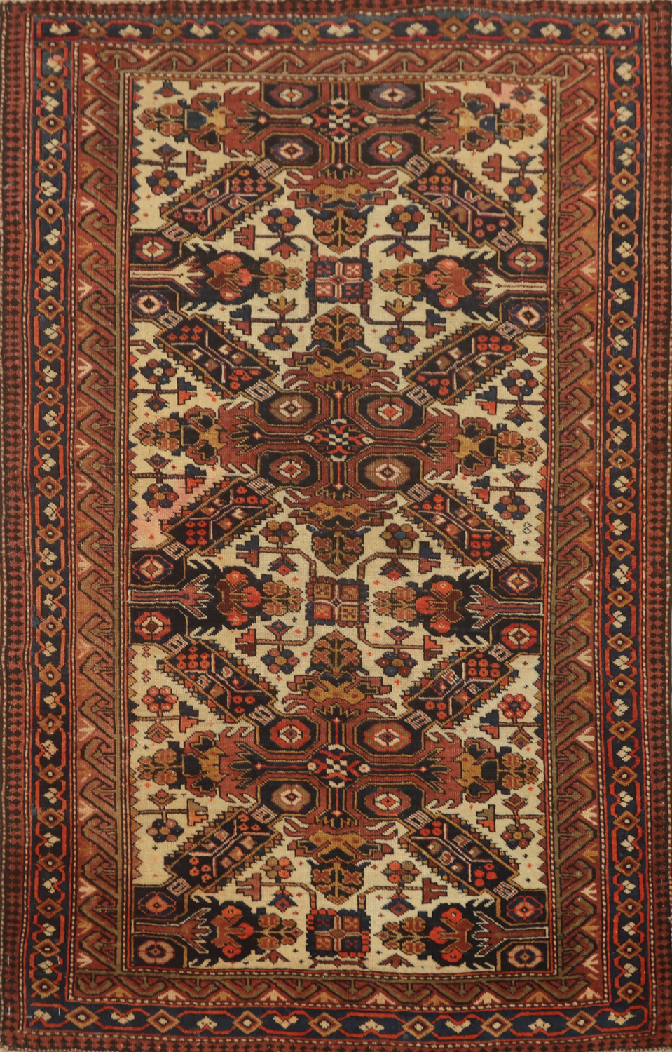 Pre-1900 Antique Shirvan Vegetable Dye Rug 3x4