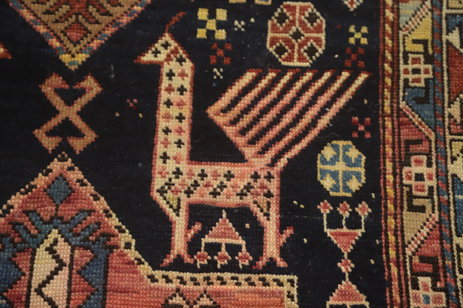Pre-1900 Antique Kazak Vegetable Dye Rug 4x8