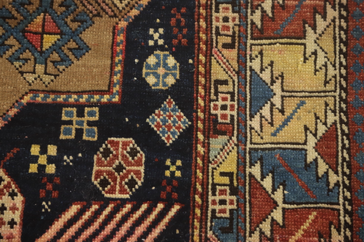 Pre-1900 Antique Kazak Vegetable Dye Rug 4x8