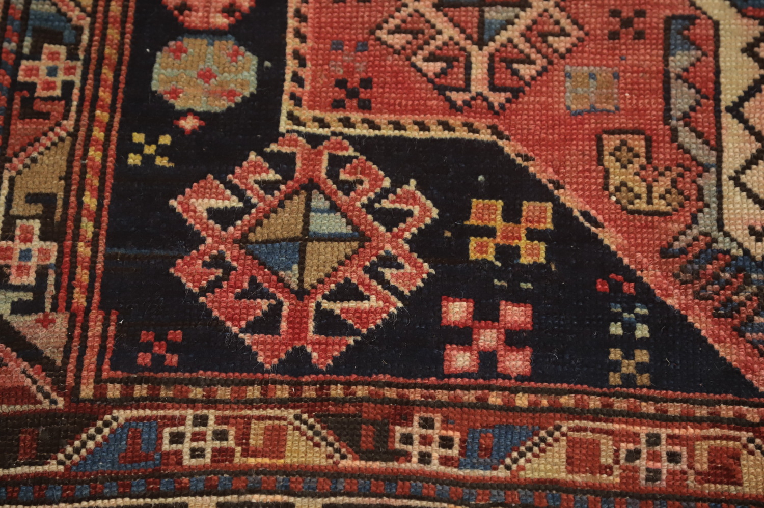 Pre-1900 Antique Kazak Vegetable Dye Rug 4x8