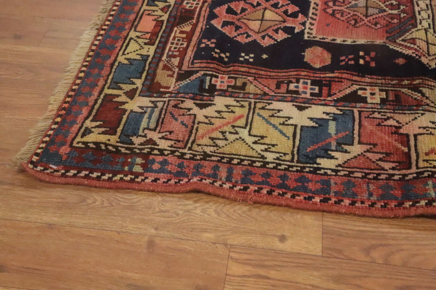 Pre-1900 Antique Kazak Vegetable Dye Rug 4x8