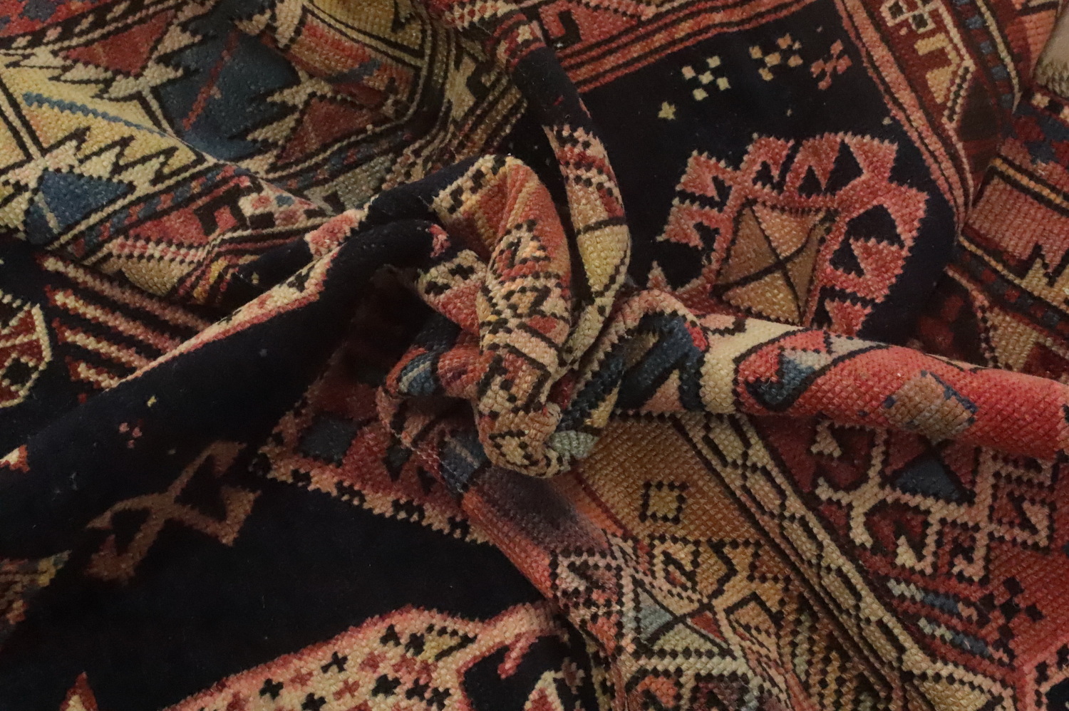 Pre-1900 Antique Kazak Vegetable Dye Rug 4x8