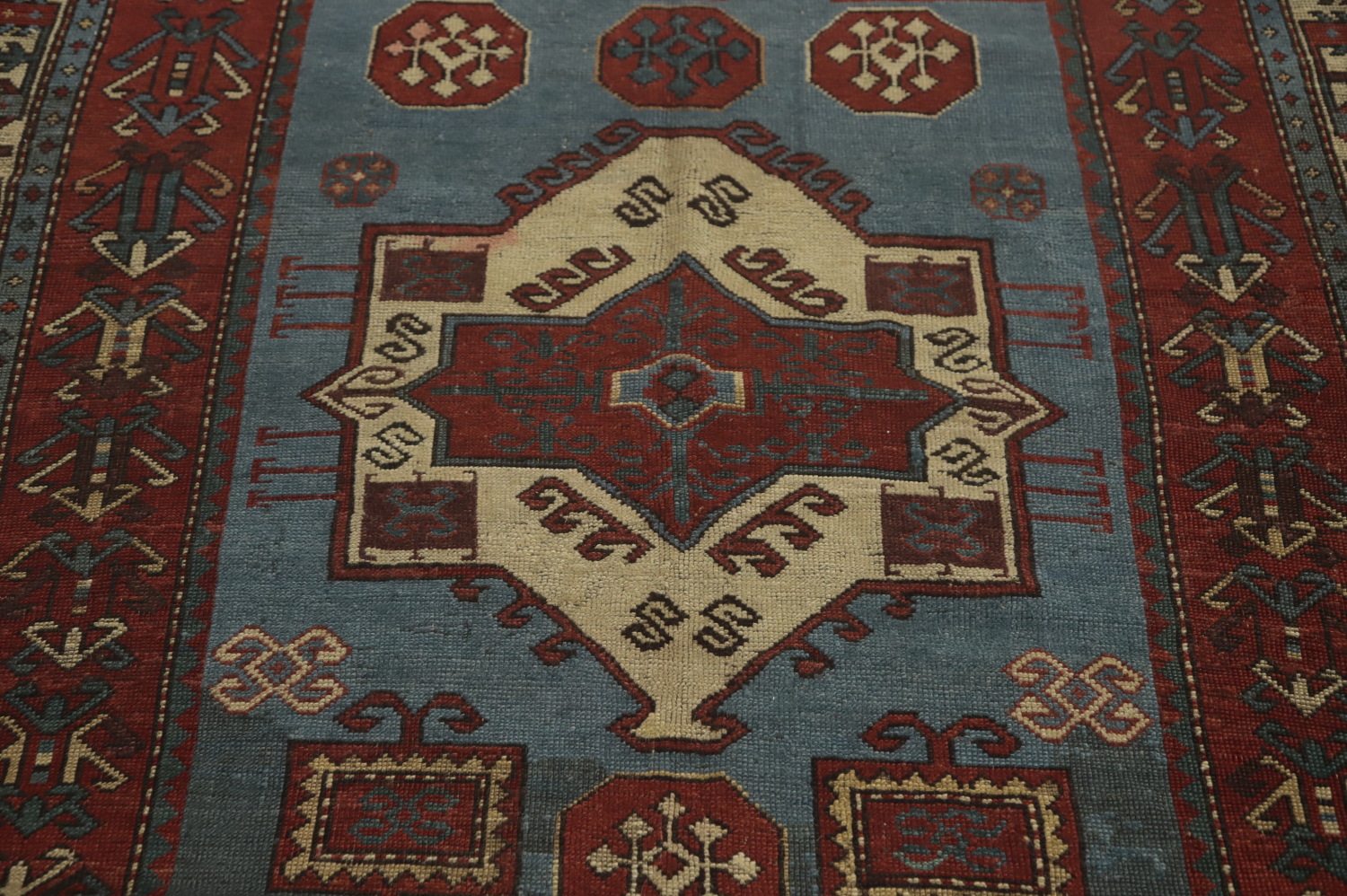 Pre-1900 Antique Kazak Vegetable Dye Rug 5x6
