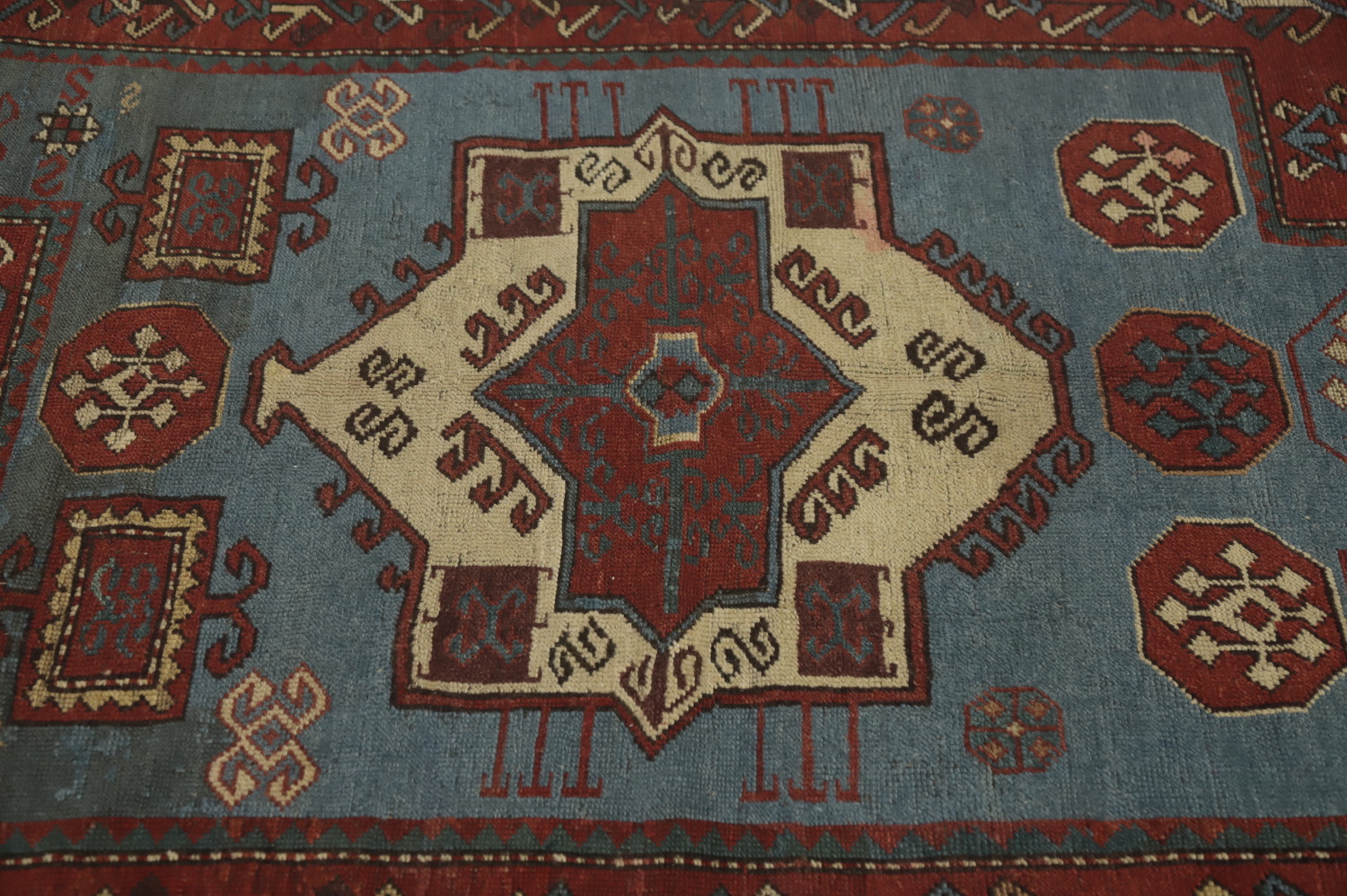 Pre-1900 Antique Kazak Vegetable Dye Rug 5x6