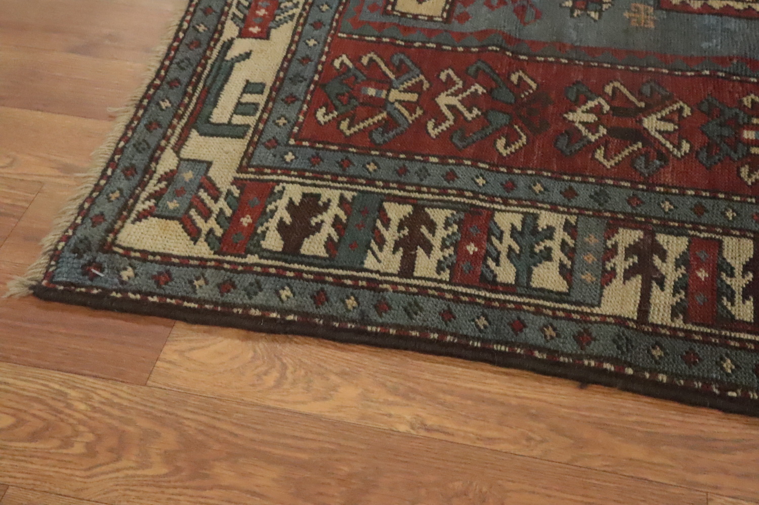Pre-1900 Antique Kazak Vegetable Dye Rug 5x6
