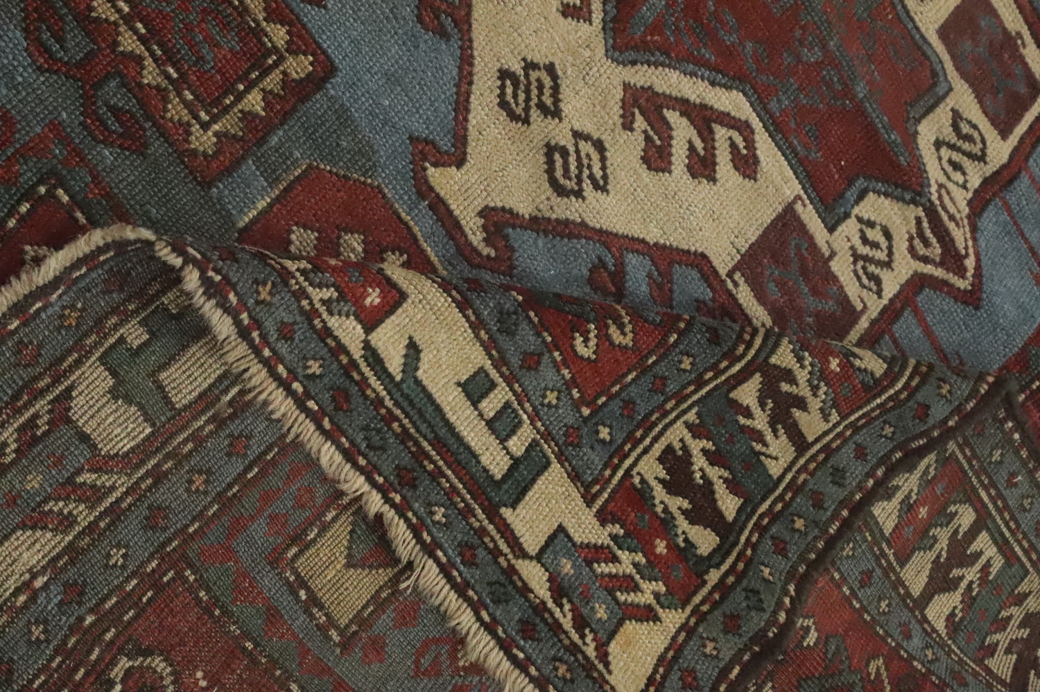 Pre-1900 Antique Kazak Vegetable Dye Rug 5x6