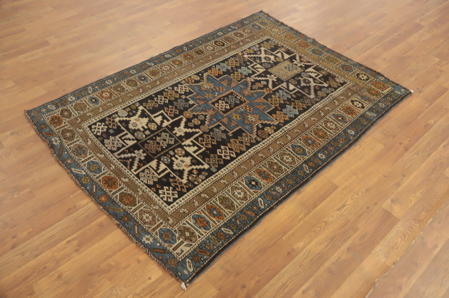 Pre-1900 Antique Shirvan Vegetable Dye Rug 4x5