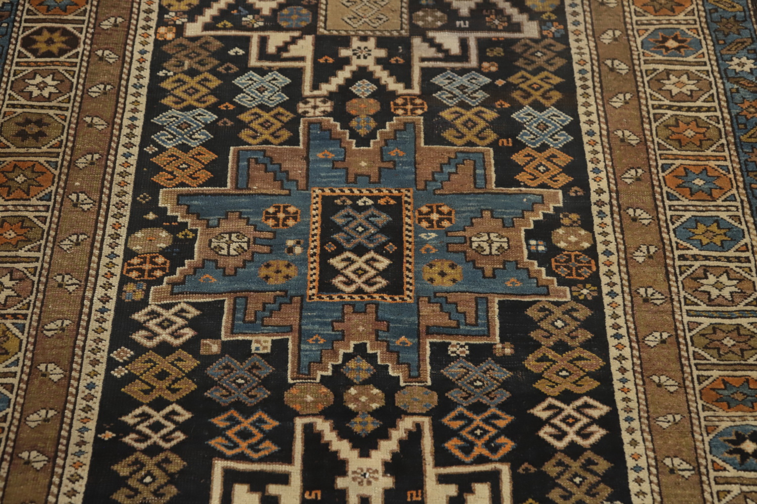 Pre-1900 Antique Shirvan Vegetable Dye Rug 4x5