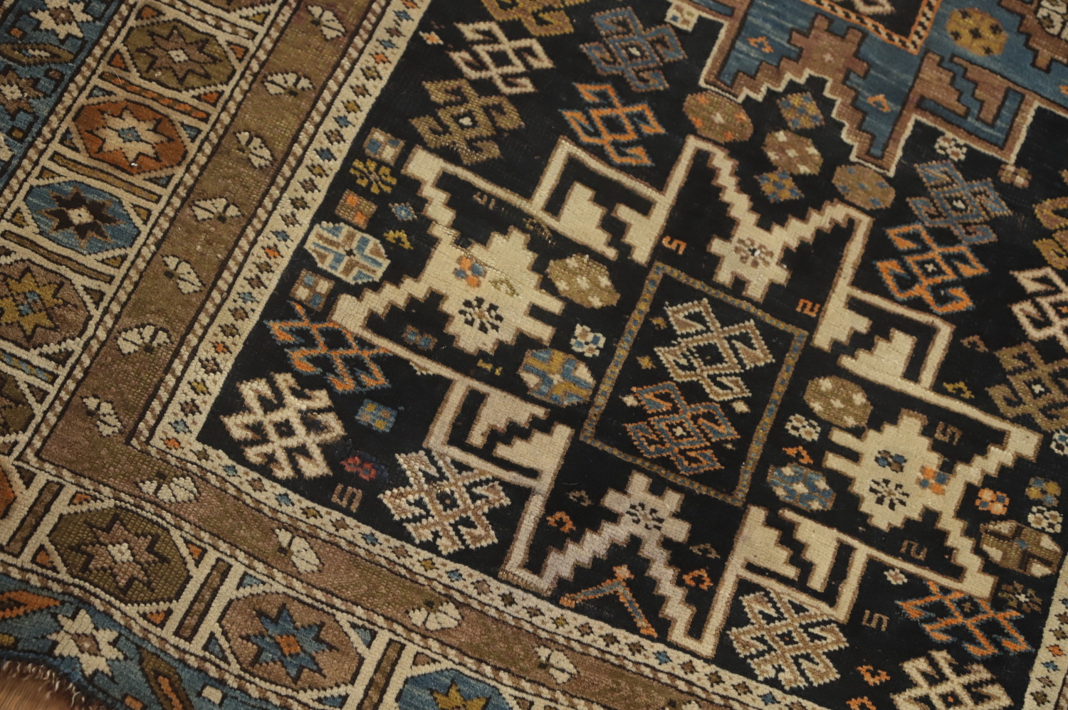 Pre-1900 Antique Shirvan Vegetable Dye Rug 4x5